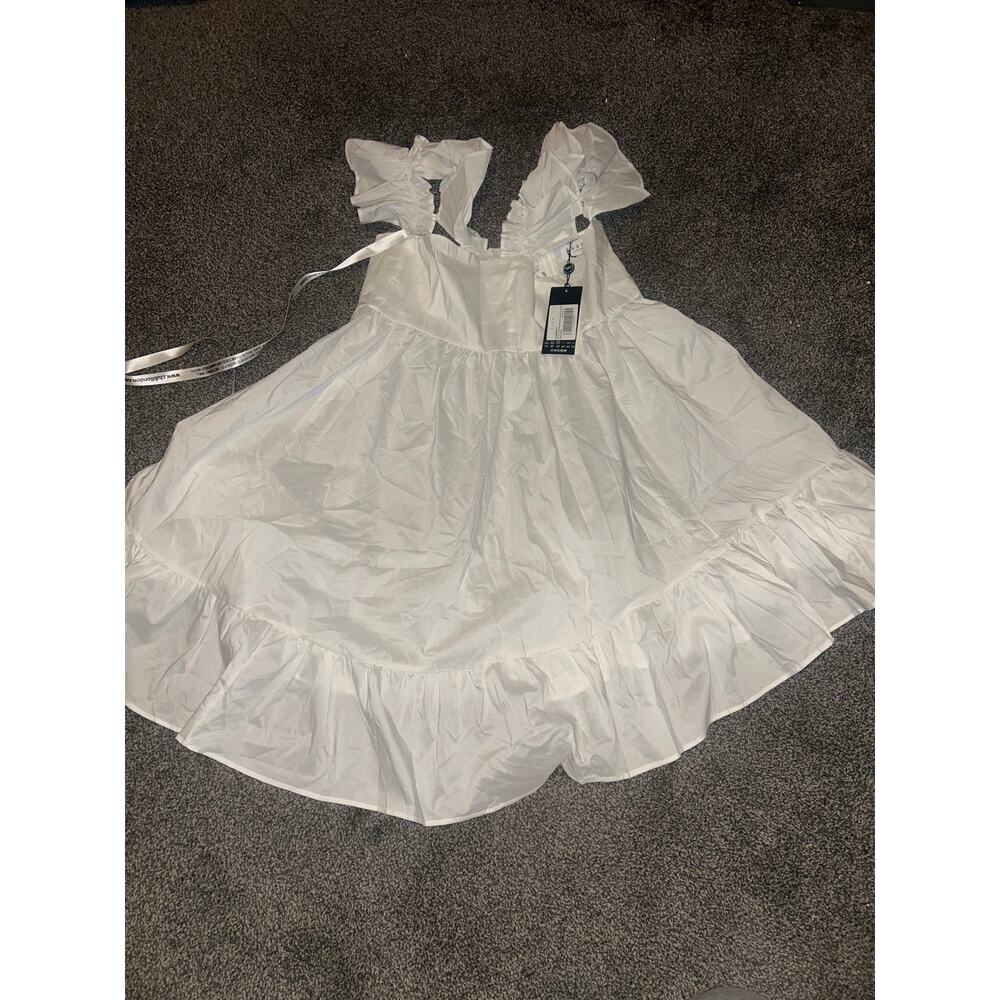 Club L DOLLY DAZE
White Ruffle Sleeve Babydoll Maternity Mini Dress size 10